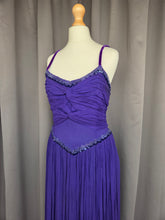 Load image into Gallery viewer, 1940s Purple/Blue Long Evening Dress With Sequins and Drape
