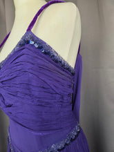 Load image into Gallery viewer, 1940s Purple/Blue Long Evening Dress With Sequins and Drape
