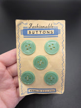 Load image into Gallery viewer, 1940s Deadstock Carded Mint Green Buttons
