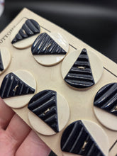 Load image into Gallery viewer, 1930s Deco Deadstock Carded Navy and White Buttons
