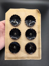 Load image into Gallery viewer, 1930s Deadstock Carded Deco Black Glass Buttons
