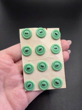 Load image into Gallery viewer, 1940s Deadstock Carded Pea Green Buttons
