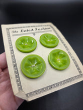 Load image into Gallery viewer, 1940s Deadstock Carded Lime Green Buttons
