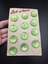 Load image into Gallery viewer, 1940s Deadstock Carded Lime Green Buttons
