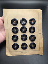 Load image into Gallery viewer, 1940s Deadstock Carded Marbled Black Buttons
