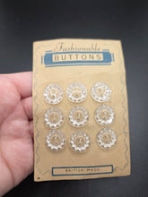 Load image into Gallery viewer, 1940s Deadstock Carded Clear Buttons
