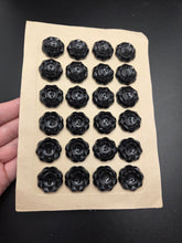 Load image into Gallery viewer, 1940s Deadstock Carded Black Flower Buttons
