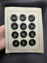 Load image into Gallery viewer, 1940s Deadstock Carded Black Marbled Buttons
