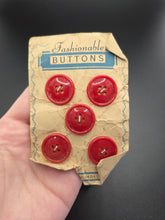 Load image into Gallery viewer, 1940s Deadstock Carded Red Buttons
