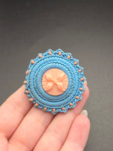 Load image into Gallery viewer, 1940s Blue And Pink Make Do and Mend Wirework Brooch
