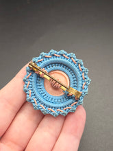 Load image into Gallery viewer, 1940s Blue And Pink Make Do and Mend Wirework Brooch
