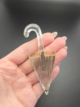 Load image into Gallery viewer, 1940s Reverse Carved Lucite Umbrella Brooch

