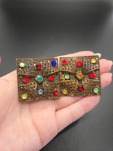Load image into Gallery viewer, 1930s Czech Filigree Multicoloured Glass Buckle
