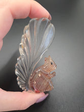 Load image into Gallery viewer, 1940s Huge Curved Carved Lucite Squirrel Brooch

