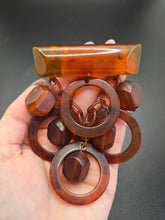 Load image into Gallery viewer, 1940s MEGA Root Beer Dangly Bakelite Brooch
