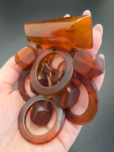 Load image into Gallery viewer, 1940s MEGA Root Beer Dangly Bakelite Brooch
