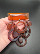 Load image into Gallery viewer, 1940s MEGA Root Beer Dangly Bakelite Brooch
