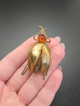 Load image into Gallery viewer, 1930s Art Deco Orange Bug Brooch
