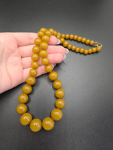 Load image into Gallery viewer, 1940s Olive Green Bakelite Beaded Necklace
