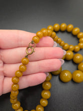 Load image into Gallery viewer, 1940s Olive Green Bakelite Beaded Necklace

