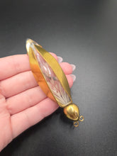 Load image into Gallery viewer, 1940s American Brass and Lucite Bug Brooch
