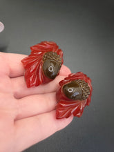 Load image into Gallery viewer, 1940s Incredibly Rare Carved Bakelite Acorn Dress Clip Set
