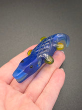 Load image into Gallery viewer, Vintage Blue and Yellow Lucite Alligator Brooch
