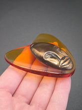 Load image into Gallery viewer, 1940s Rare Elzac Amber Lucite and Copper Brooch
