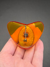 Load image into Gallery viewer, 1940s Rare Elzac Amber Lucite and Copper Brooch
