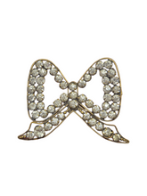 Load image into Gallery viewer, 1930s Deco Rhinestone Bow Applique Sew On
