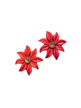 Load image into Gallery viewer, 1940s Celluloid Poinsettia Earrings (B)
