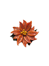 Load image into Gallery viewer, 1940s Christmas Glitter Poinsettia Brooch
