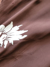 Load image into Gallery viewer, 1940s Brown and White Rayon Jersey Dress
