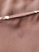 Load image into Gallery viewer, 1940s Brown and White Rayon Jersey Dress
