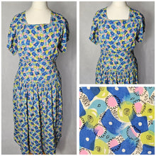 Load image into Gallery viewer, 1940s Bright Colourful Spot Abstract Dress
