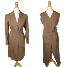 Load image into Gallery viewer, 1940s Rare Taupe 4 Piece Suit - Jacket, Waistcoat, Skirt and Trousers
