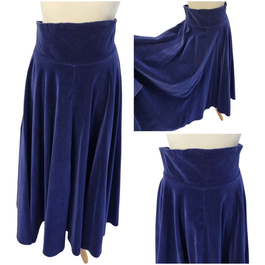 1950s Royal Blue Thick Huge Velvet Skirt