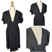 Load image into Gallery viewer, 1940s Black Low Cut Evening Dress
