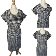 Load image into Gallery viewer, 1940s Black and White Deadstock Gingham Dress
