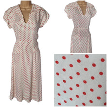 Load image into Gallery viewer, 1940s Red and White Polka Dot Dress
