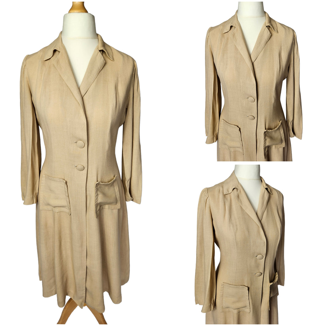 1930s Cream/Beige Linen Summer Coat