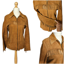 Load image into Gallery viewer, 1940s/1950s Tan Chamois Leather Western Tassel Jacket
