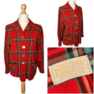 1940s Red Tartan Pendleton Jacket