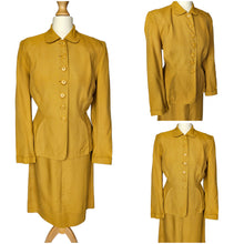 Load image into Gallery viewer, 1940s Golden Yellow Suit With Peter Pan Collar
