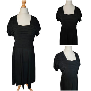 1940s Black Layered Cocktail Dress