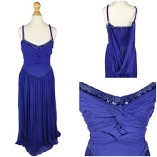Load image into Gallery viewer, 1940s Purple/Blue Long Evening Dress With Sequins and Drape

