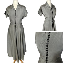 Load image into Gallery viewer, 1950s Black and White Check Viscose Dress
