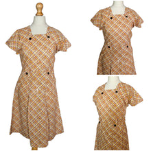 Load image into Gallery viewer, 1920s Wounded/As Is Orange, Cream and Brown Cotton Dress
