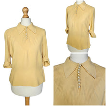 Load image into Gallery viewer, 1940s Buttermilk Yellow Button Detail Blouse
