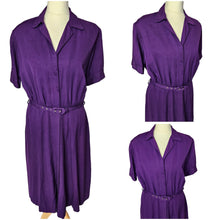 Load image into Gallery viewer, 1940s Rich Purple Zip Front Dress
